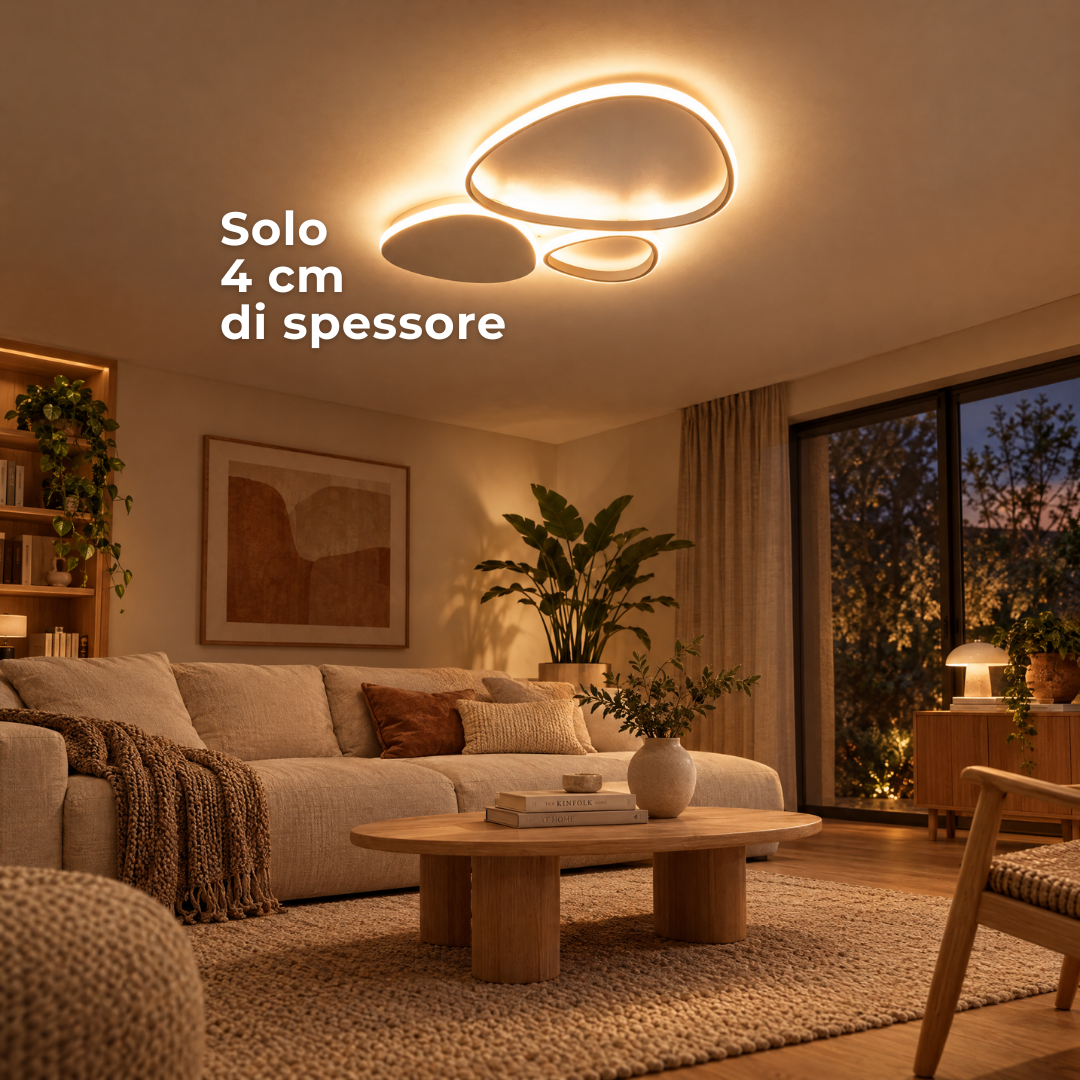 SAMLING plafoniera a soffitto in salotto, profilo di soli 4 cm