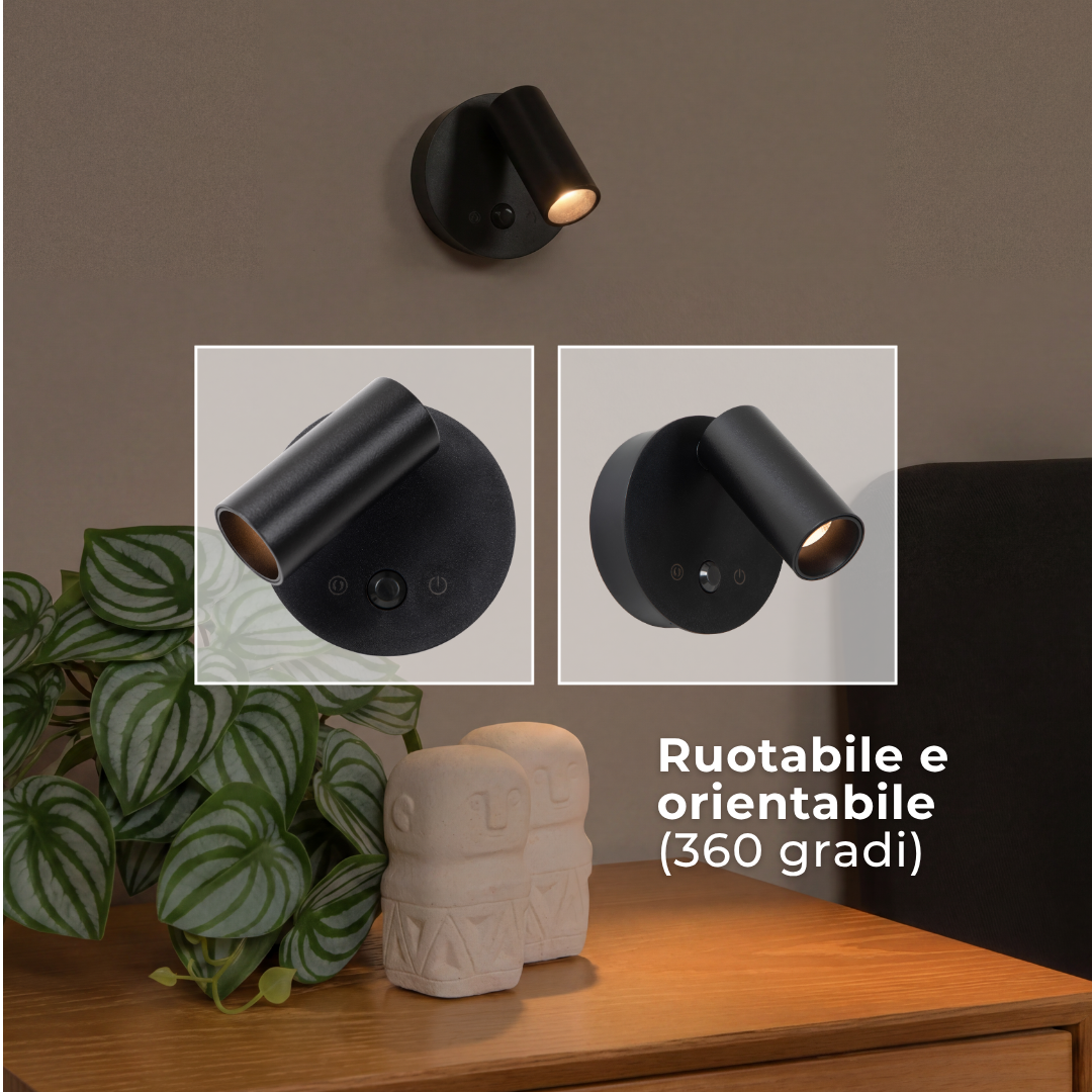 TONI: testa ruotabile e orientabile a 360 gradi